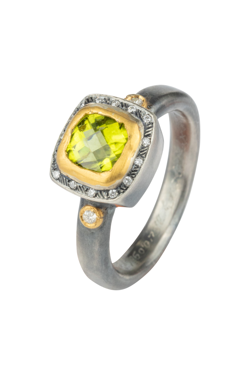 Peridot & Diamond Ring