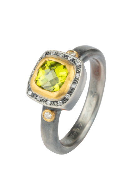 Peridot & Diamond Ring