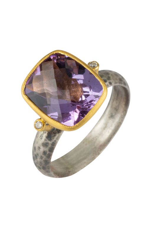 Cushion Amethyst Ring