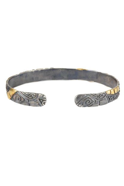 Silver & Gold Swirl Cuff Bracelet