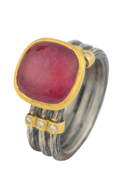 Pink Tourmaline & Diamond Ring