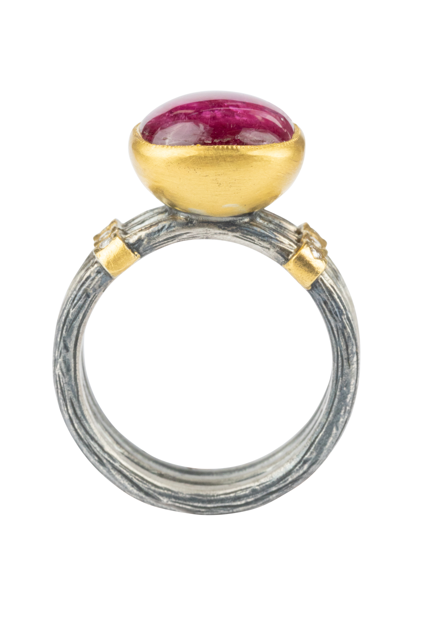 Pink Tourmaline & Diamond Ring