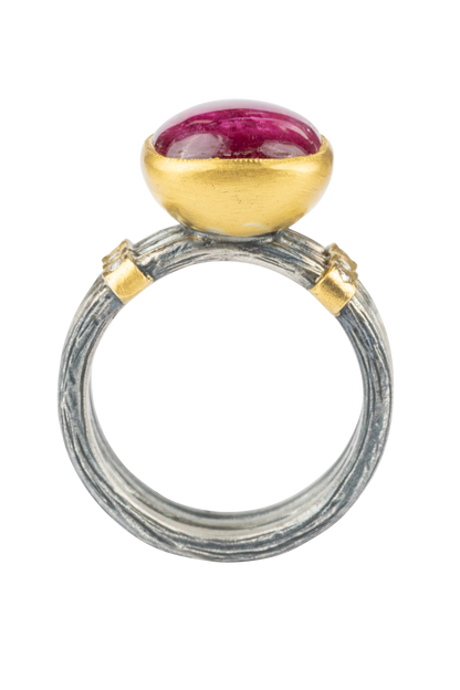 Pink Tourmaline & Diamond Ring