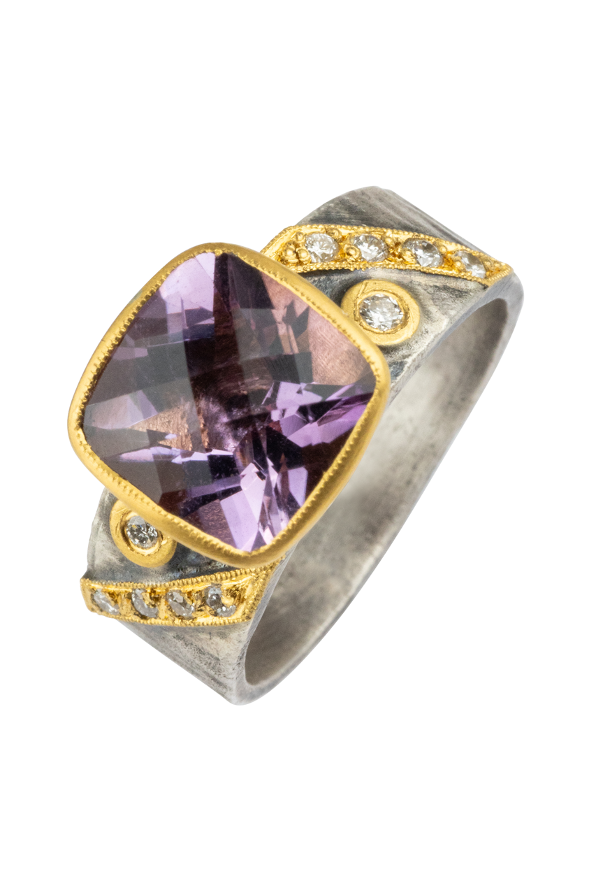 Amethyst & Diamond Ring