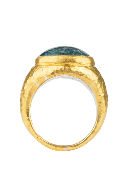 Aquamarine & 24K Gold Ring