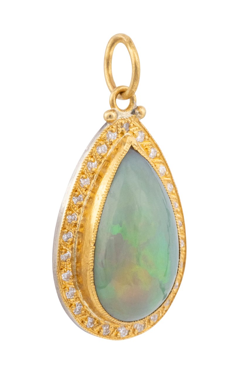 Opal & Diamond Pendant