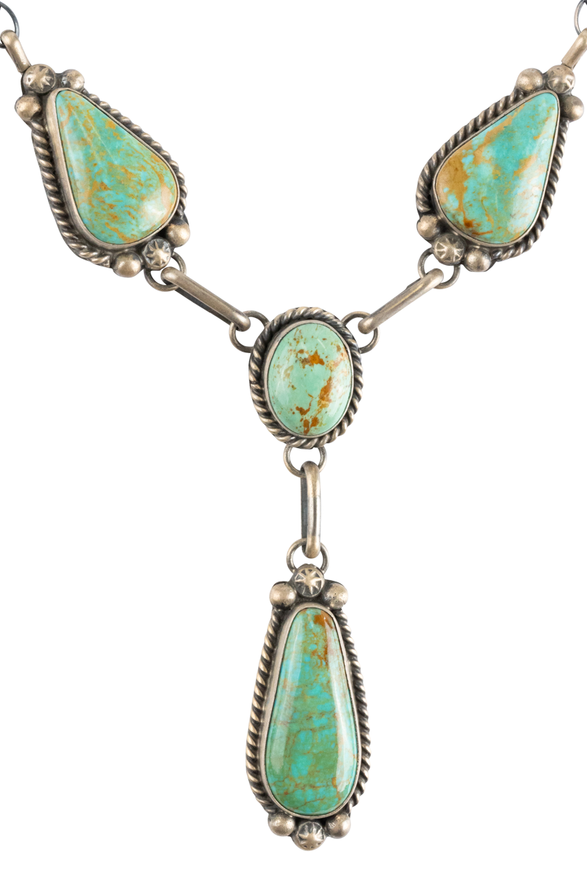 Cerrillos Turquoise & Silver Drop Necklace