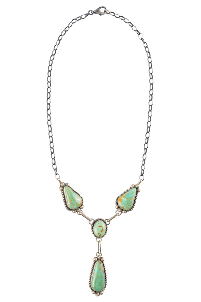 Cerrillos Turquoise & Silver Drop Necklace