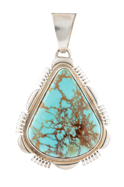 Turquoise & Silver Teardrop Pendant