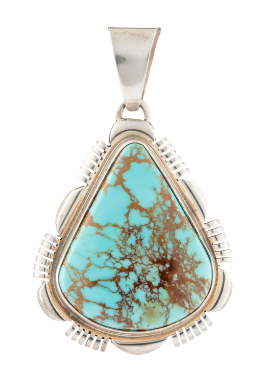 Turquoise & Silver Teardrop Pendant