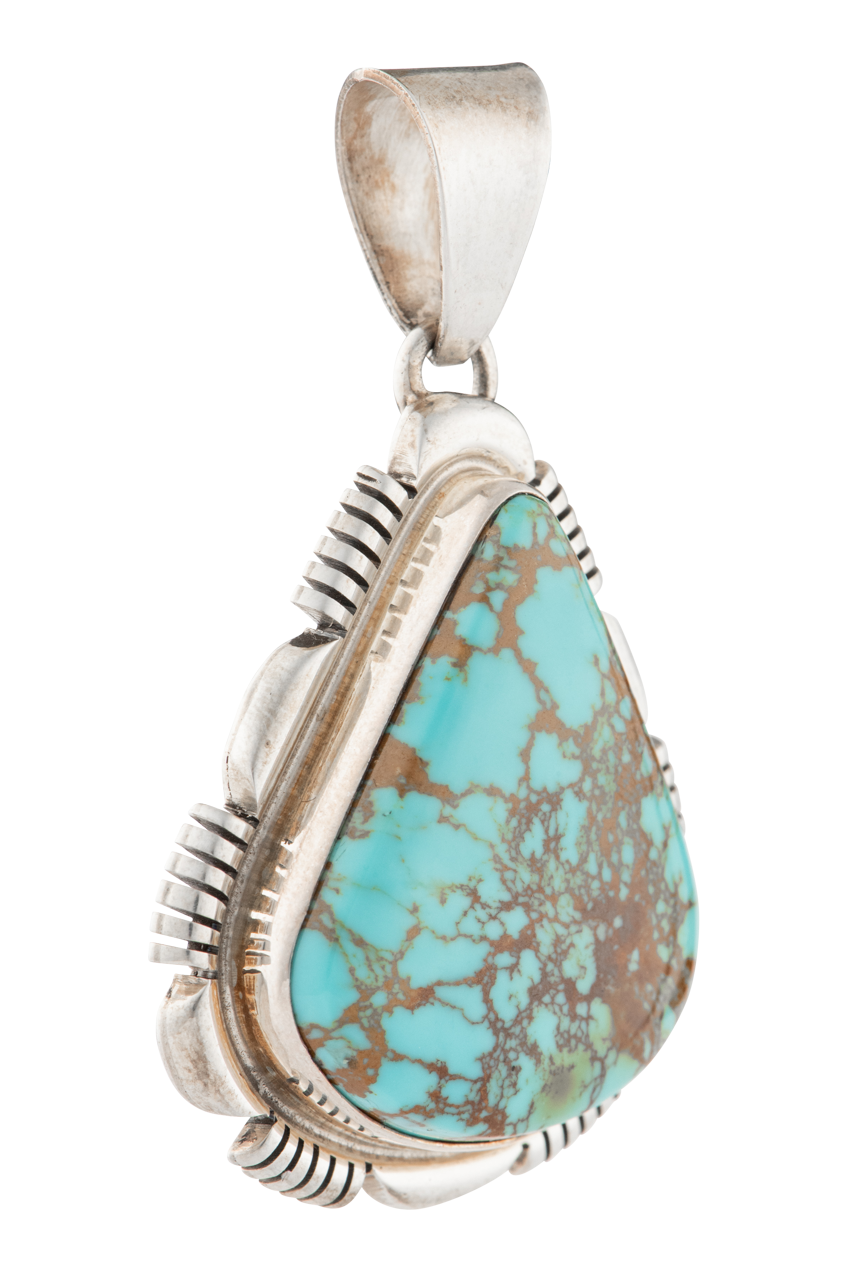 Turquoise & Silver Teardrop Pendant