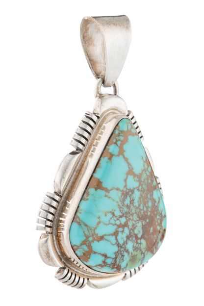 Turquoise & Silver Teardrop Pendant