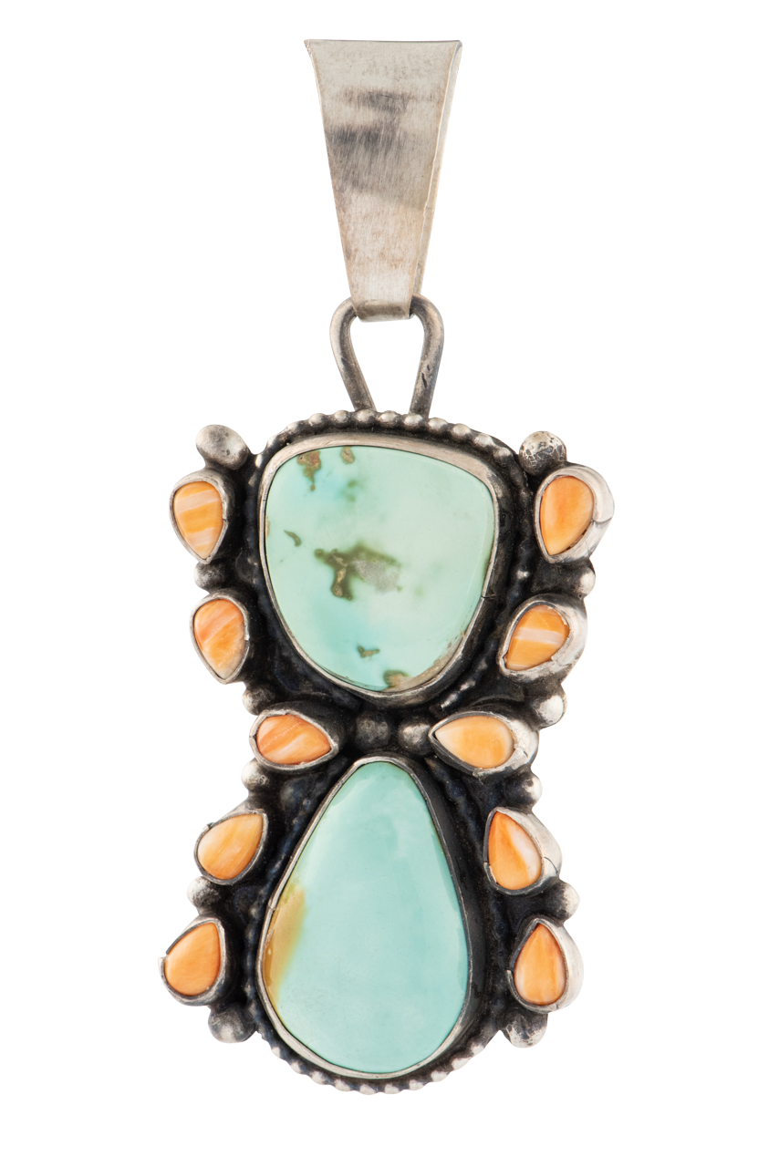 Spiney Oyster Shell & Royston Turquoise Pendant