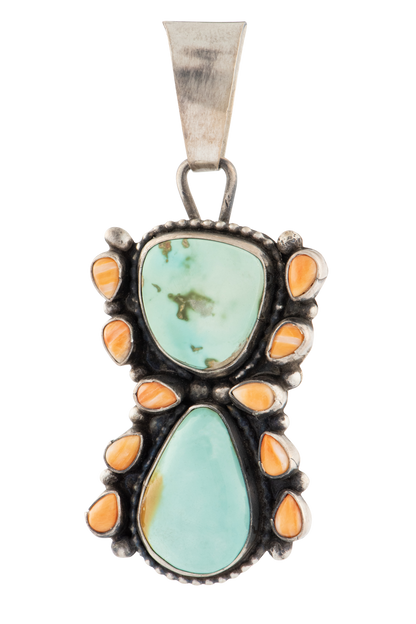 Spiney Oyster Shell & Royston Turquoise Pendant