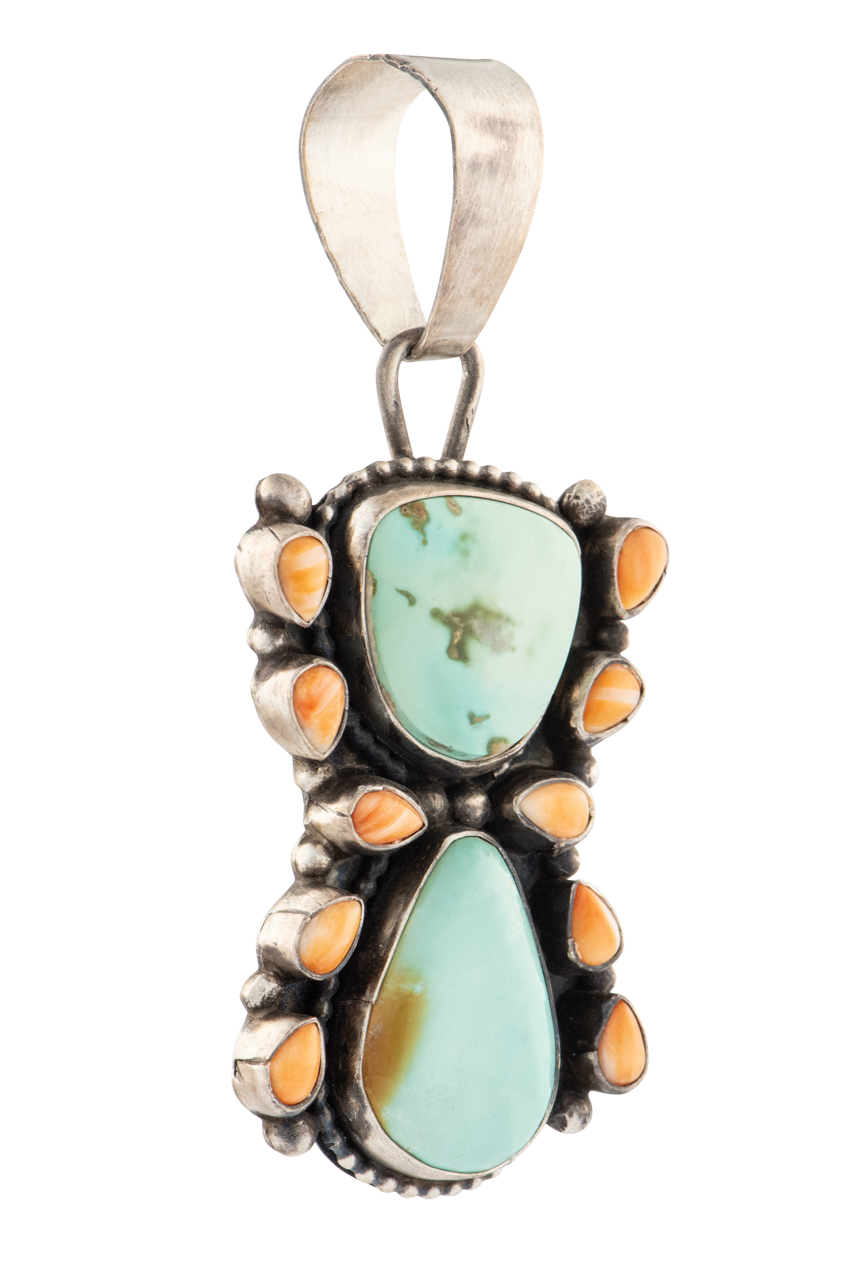 Spiney Oyster Shell & Royston Turquoise Pendant