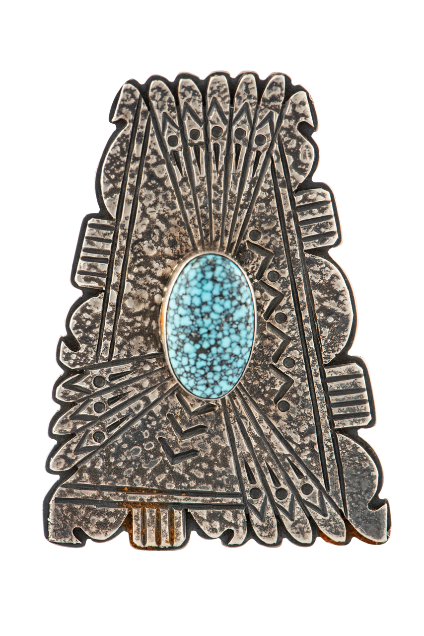 Spiderweb Kingman Turquoise Ring