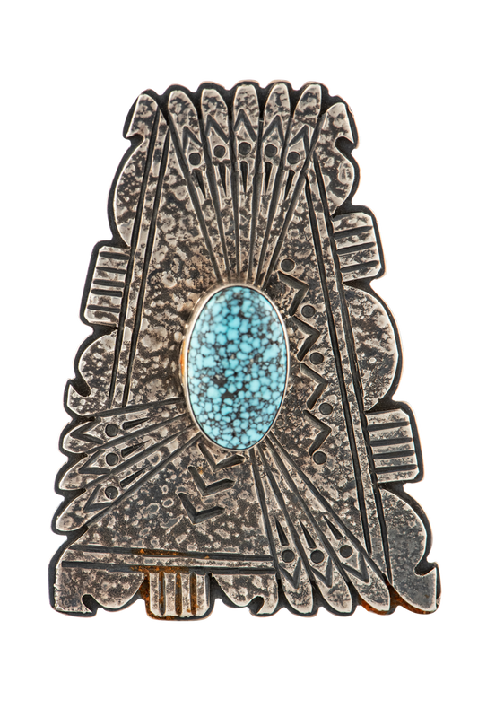 Spiderweb Kingman Turquoise Ring