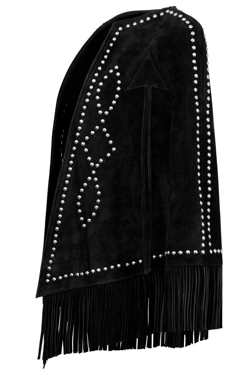 Western & Co. Midnight Studded Suede Cape