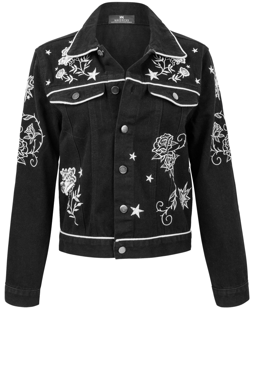 Maverick's Black & White Denim Jacket