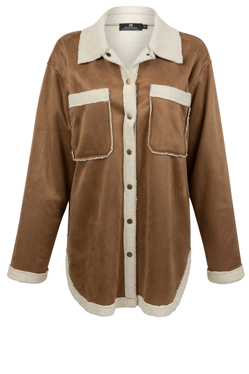 Maverick's Faux Shearling Oversized Shirt