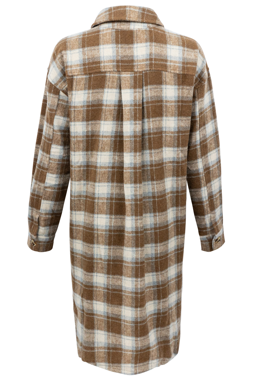 Maverick's Brown Midi Flannel Dress