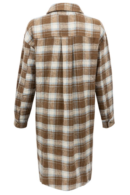 Maverick's Brown Midi Flannel Dress