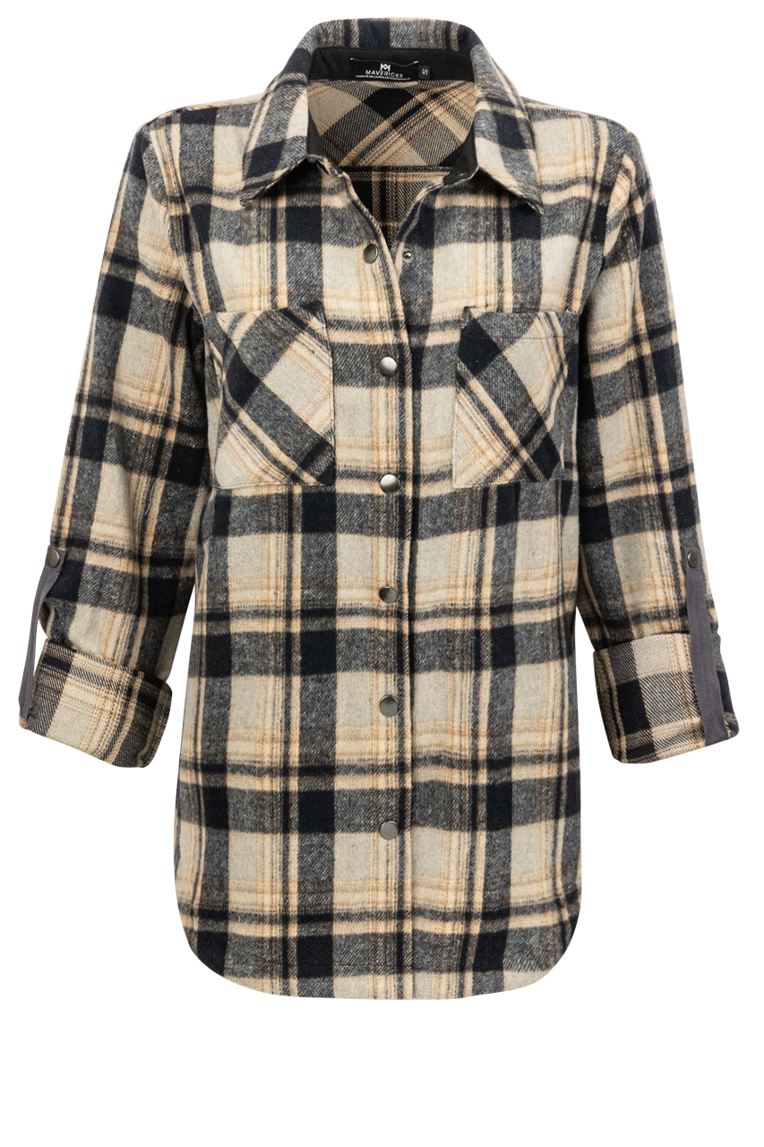 Maverick's Cuffed Flannel Shirt