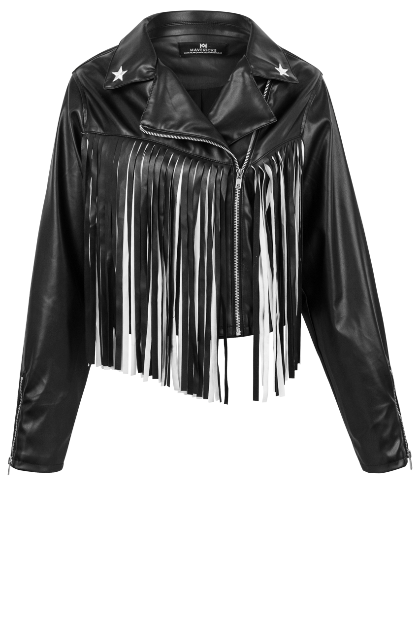 Maverick's Faux Leather Fringe Jacket