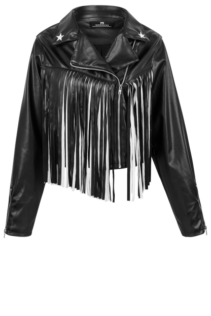 Maverick's Faux Leather Fringe Jacket