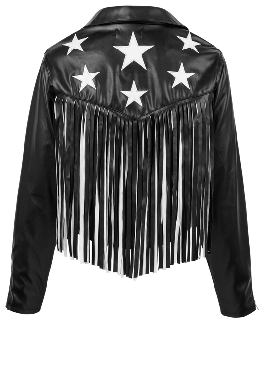 Maverick's Faux Leather Fringe Jacket