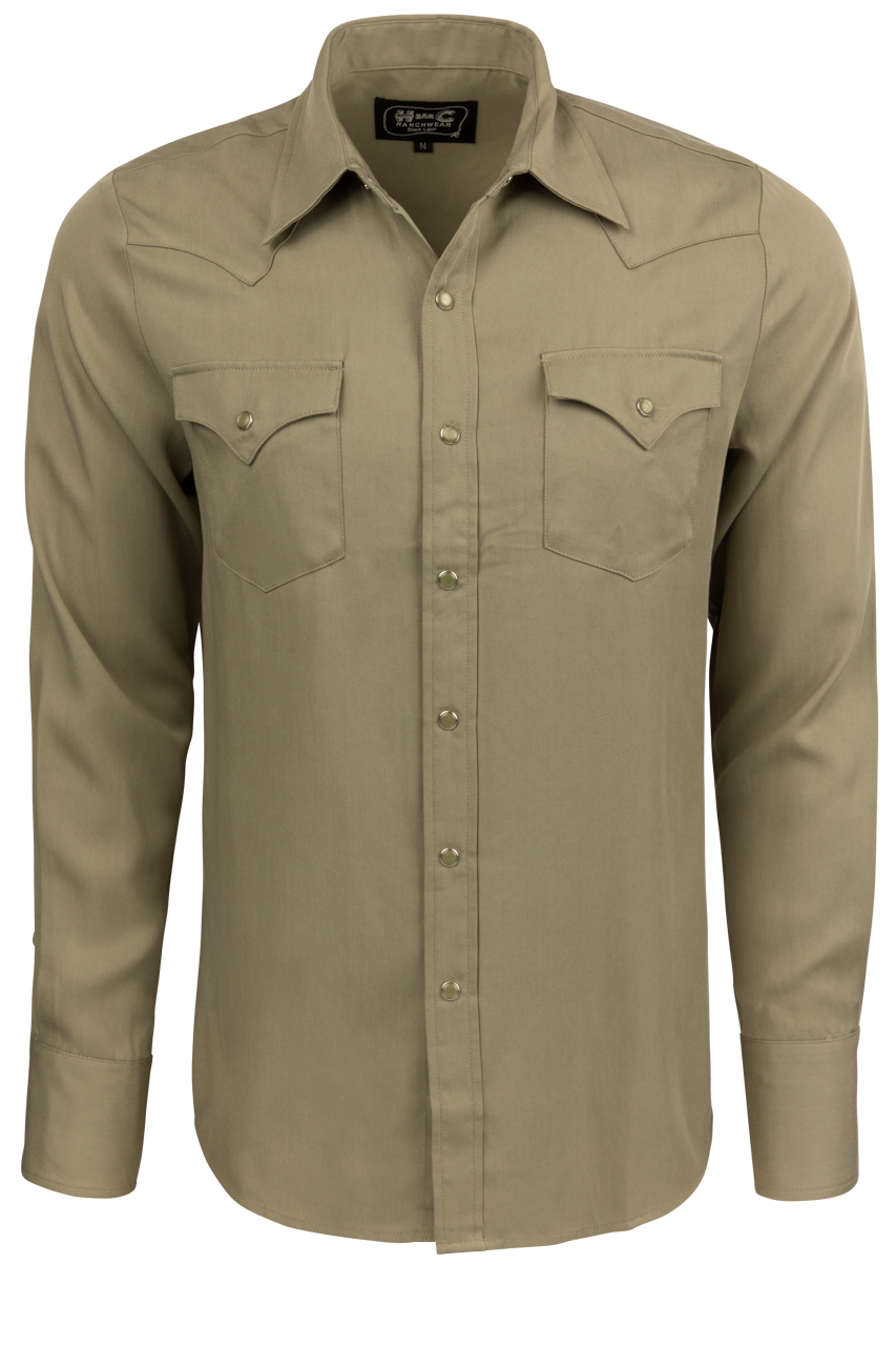 H Bar C Snap Front Denver Shirt - Olive