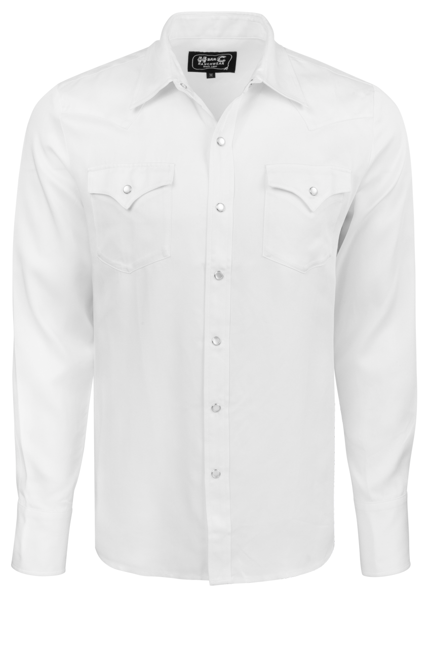 H Bar C Snap Front Denver Shirt - White