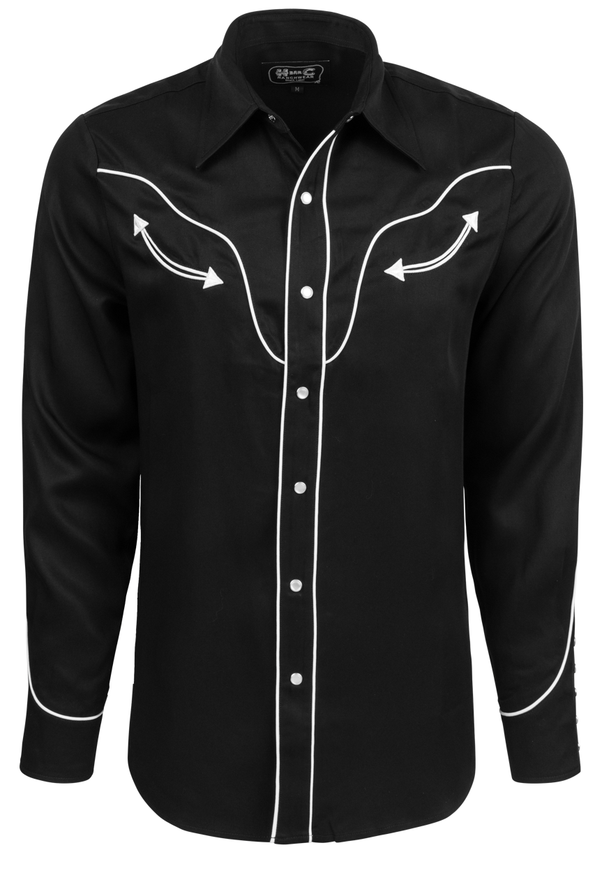 H Bar C Snap Front San Fernando Shirt - Black