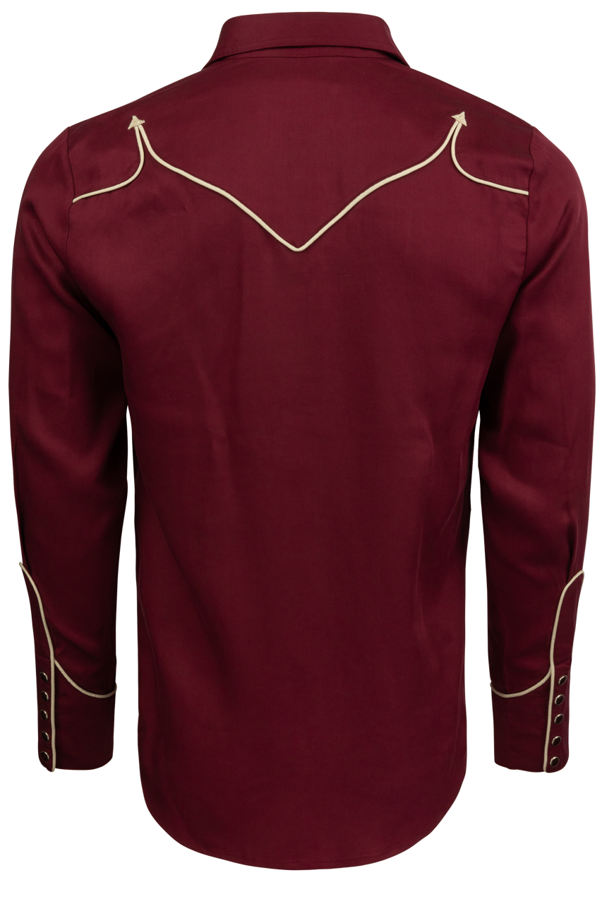 H Bar C Snap Front Reno Shirt - Maroon