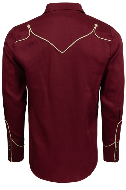 H Bar C Snap Front Reno Shirt - Maroon