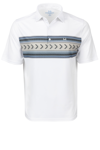 Cinch Arena Flex Polo Shirt - Geometric White