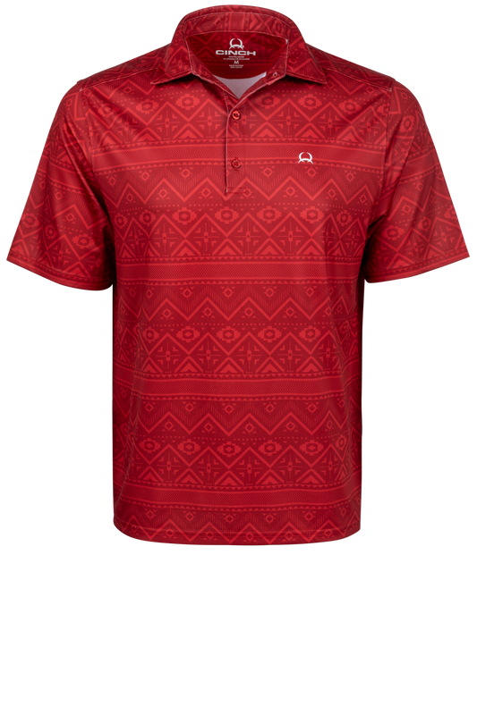 Cinch Arena Flex Polo Shirt - Western Red