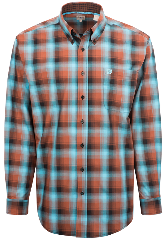 Cinch Plaid Button-Front Shirt - Sequoia