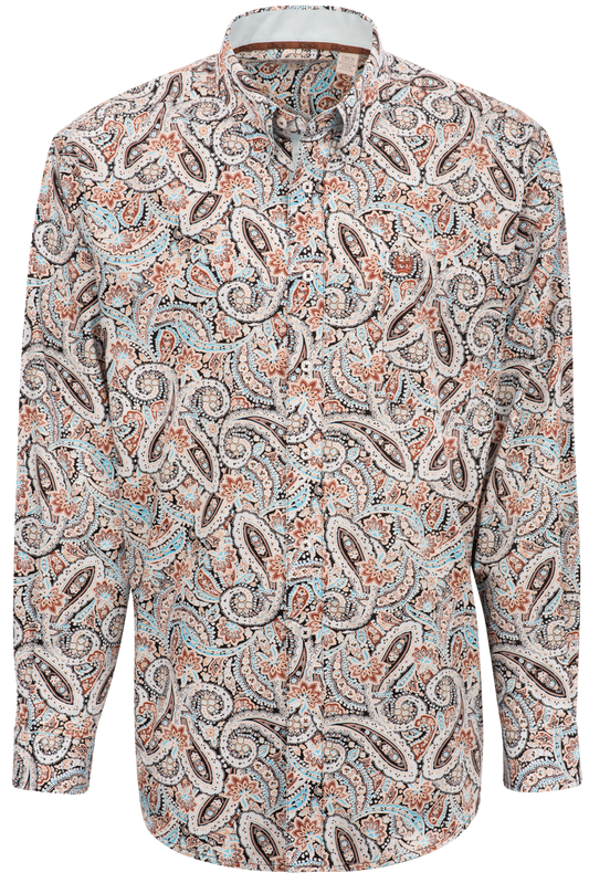 Cinch Paisley Print Button-Front Shirt - Multi