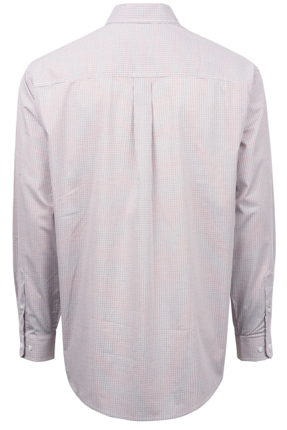 Cinch Button-Front Shirt - White Check