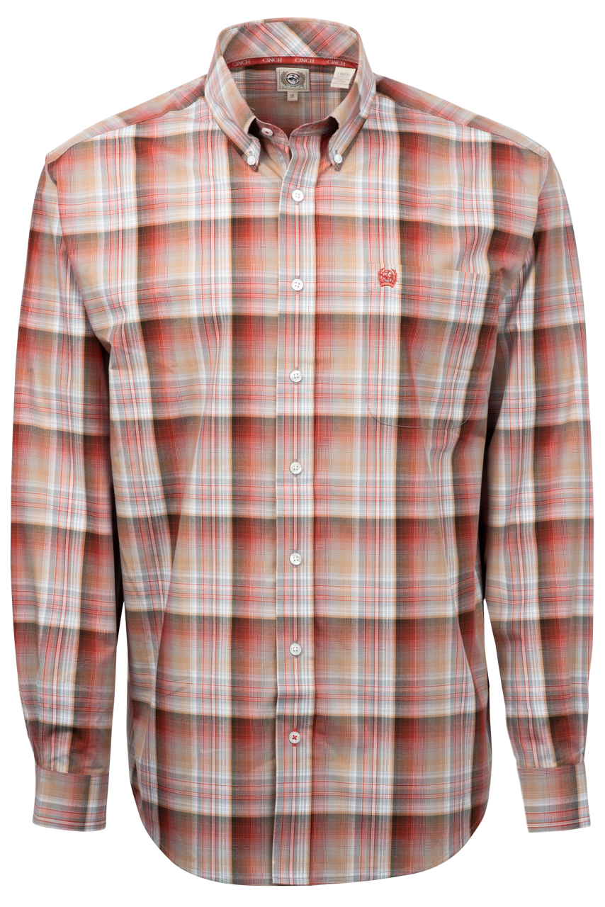 Cinch Button-Front Shirt - Multi Plaid