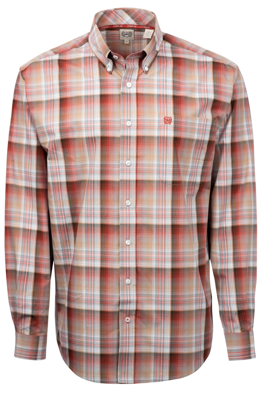 Cinch Button-Front Shirt - Multi Plaid