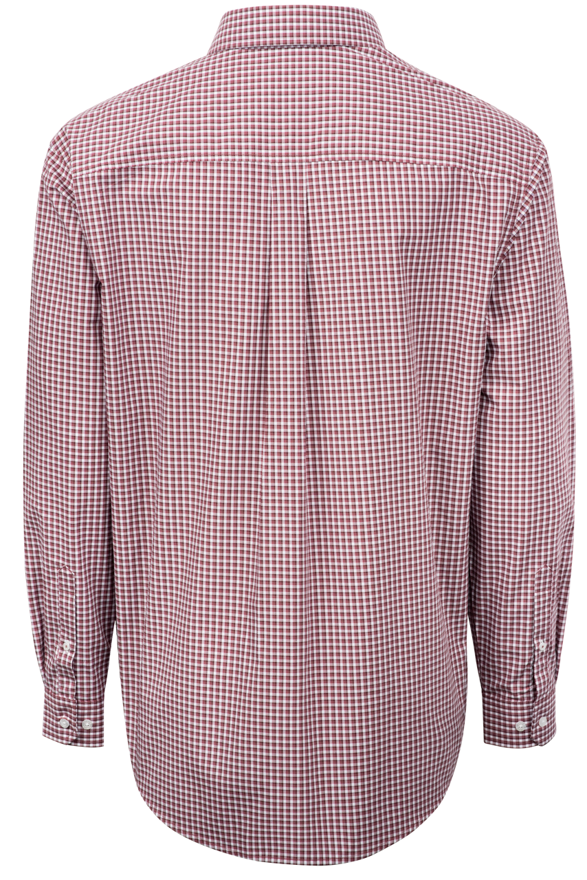 Cinch Checked Button-Front Shirt - Burgundy