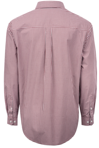 Cinch Checked Button-Front Shirt - Burgundy