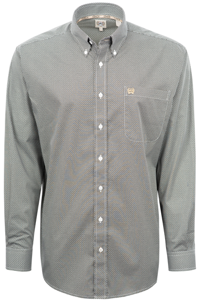 Cinch Mini Print Button-Front Shirt - Black