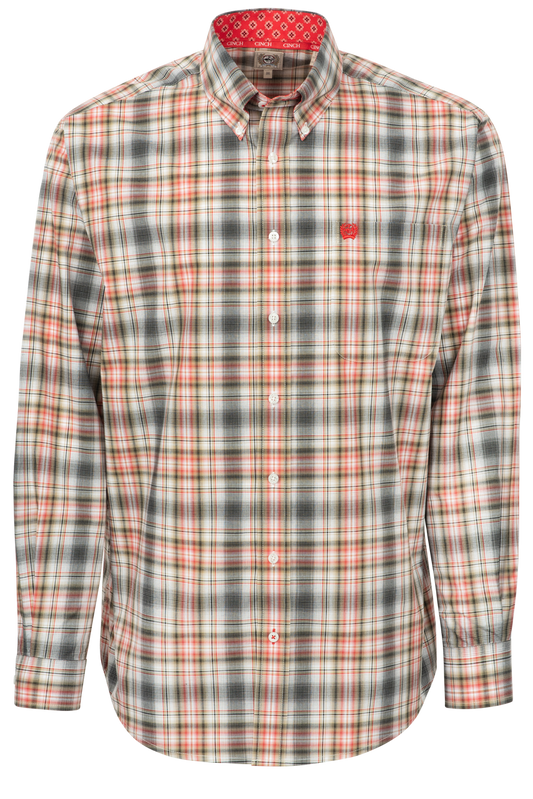 Cinch Woven Plaid Button-Front Shirt - Multi