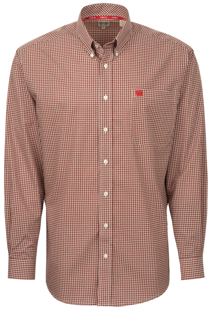 Cinch Cubic Print Button-Front Shirt - Red