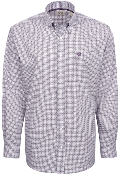 Cinch Button-Front Shirt - Purple Foulard