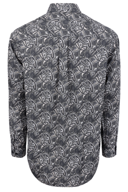 Cinch Button-Front Shirt - Black Paisley