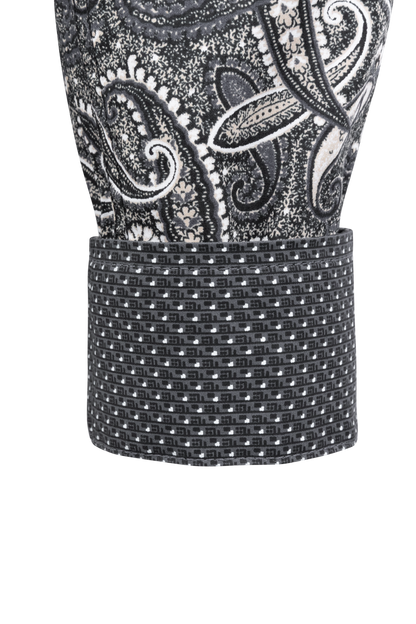 Cinch Button-Front Shirt - Black Paisley